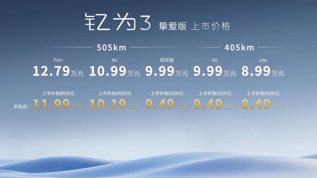 6.99万元起，江淮钇为3挚爱版正式上市，最高续航505km！
