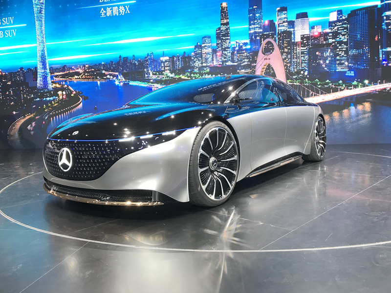 未来的豪华电动车奔驰visioneqs概念车国内首次亮相