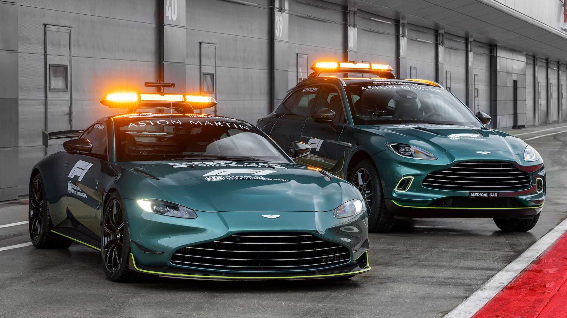 f1官方安全车及医疗车:阿斯顿·马丁vantage/dbx